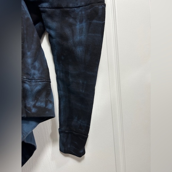 Sundry Evereve Women’s 1 S Blue Black Tie Dye Zip Crew Neck Pullover Sweatshirt - Picture 12 of 16